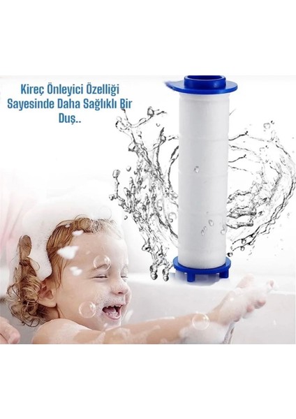 Su Tasarruflu Kireç Önleyici Özellikli 5 Adet Yedek Filtreli Krom Renk Duş Başlığı