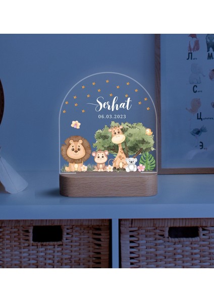 Ahşap Gece Lambası ,Yeni Doğan Çocuk Odası Gece Lambası