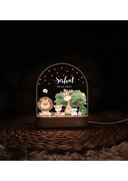 Ahşap Gece Lambası ,Yeni Doğan Çocuk Odası Gece Lambası