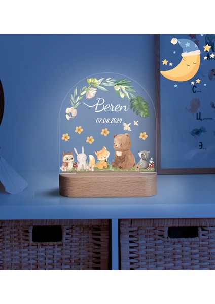 Vera Kids Ahşap Gece Lambası ,Yeni Doğan  Çocuk Odası Gece Lambası