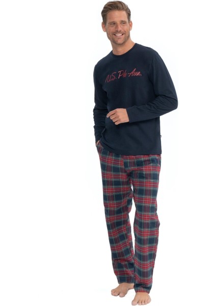 Erkek Lacivert Yuvarlak Yaka Pijama Takımı 18851