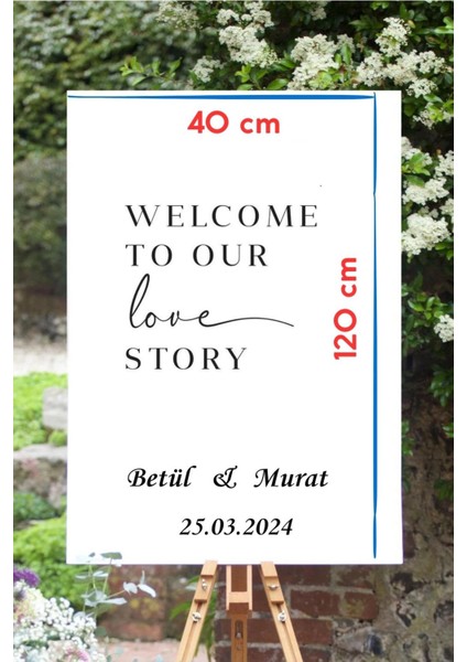 Karşılama Panosu Için 40 cm Genişliğinde Siyah Renk Yazı Ayna Için Yazı Welcome To Our Love Story Yazısı modelleri