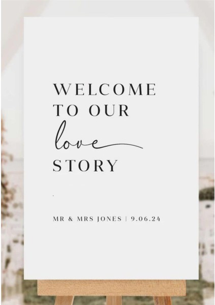 Karşılama Panosu Için 40 cm Genişliğinde Siyah Renk Yazı Ayna Için Yazı Welcome To Our Love Story Yazısı fırsatları