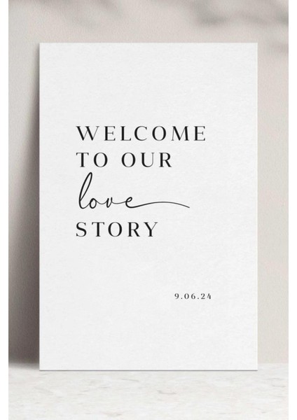 Karşılama Panosu Için 40 cm Genişliğinde Siyah Renk Yazı Ayna Için Yazı Welcome To Our Love Story Yazısı indirimleri