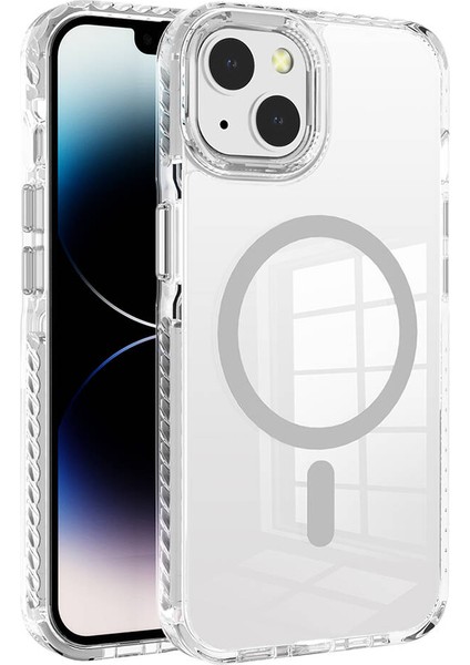 - Apple iPhone 14 - Kılıf Magsafe Şarj Özellikli Airbagli Takılabilir Askı Aparatlı Nana Kapak - Turuncu