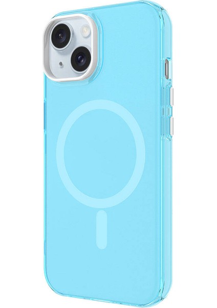- Apple iPhone 15 Plus - Kılıf Magsafe Şarj Özellikli Buzlu Transparan C-Pro Sert Kapak - Koyu Gri