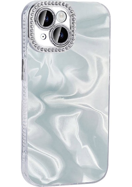 - Apple iPhone 15 Plus - Kılıf Airbagli Parlak Taş Detay Tasarımlı Esila Kapak - Pembe