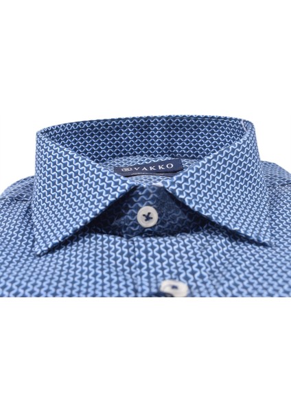 5009640 Vakko Desenli Slim Fit Gömlek/laci-Melanj/40 fırsatları