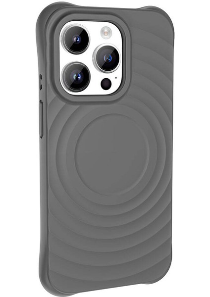 - Apple iPhone 14 Pro - Magsafe Şarj Özellikli Airbagli Mat Görünümlü Hepi Kapak - Gri - T32161