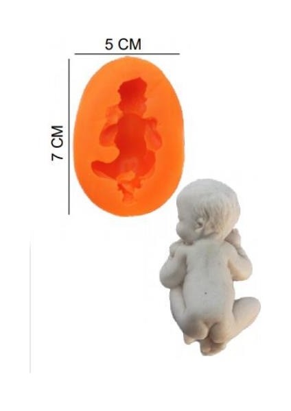 Şeker Hamur Kalıbı Silikon Erkek Bebek 5*7 cm