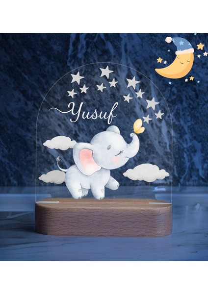 Yenidoğan Erkek Çocuk ,Hoş Geldin Ahşap Gece Lambası ,Yeni Doğan Çocuk Odası Gece Lambası
