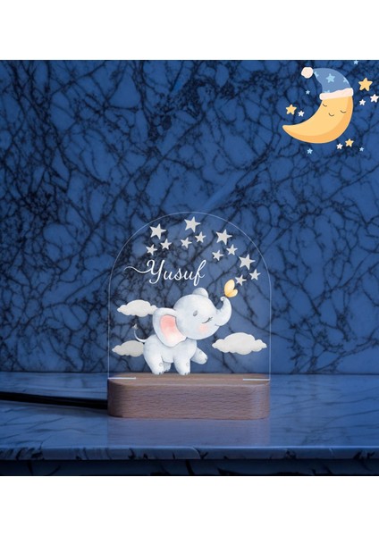 Yenidoğan Erkek Çocuk ,Hoş Geldin Ahşap Gece Lambası ,Yeni Doğan Çocuk Odası Gece Lambası