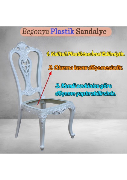 Begonya Sert Plastik Ahşap Koltuk Bahçe Balkon Mutfak Yemek Masası Sandalyesi fırsatları