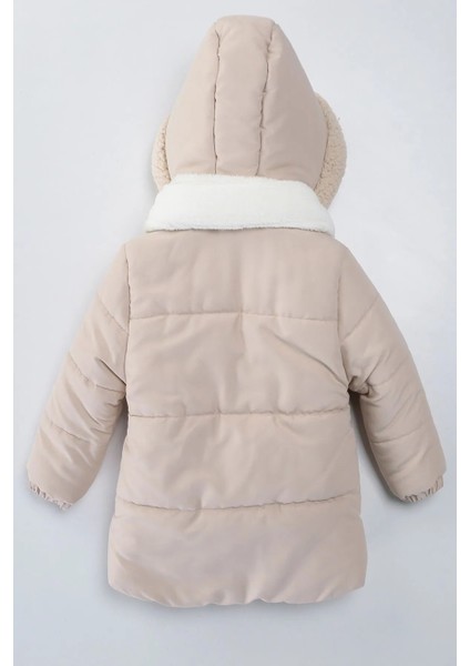 Yeni Sezon Içi Kürklü Cepli Kapüşonu Varaklı Kaşkolu Ponponlu Kışlık Çocuk Kaban-Mont fırsatları