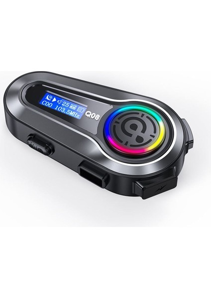 Q08 Bluetooth Motosiklet Kask Kulaklığı 1000Mah Lcd Ekranlı Radyolu Rgb Işıklı Kulaklık Seti fiyatları