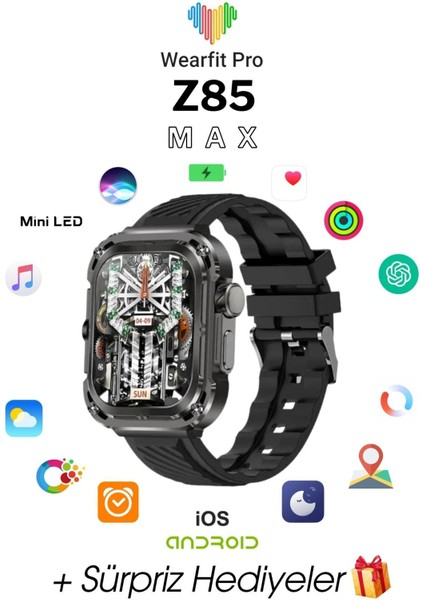 Z85 Max Akıllı Saat 51MM Miniled Ekran Akıllı Kol Saati