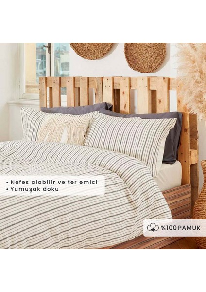 %100 Pamuk Sevilla King Size Nevresim Takımı Antrasit (240x220 cm) fiyatları