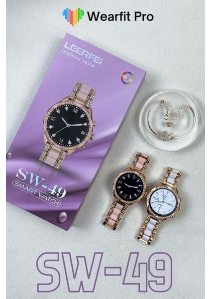 Sw-49 Akıllı Saat 38MM Yuvarlak Ekran Kadın Akıllı Kol Saati & Bileklik