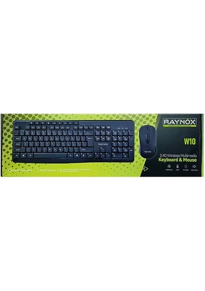 RX-W10 Kablosuz Q Multimedia Klavye + Mouse Set Siyah