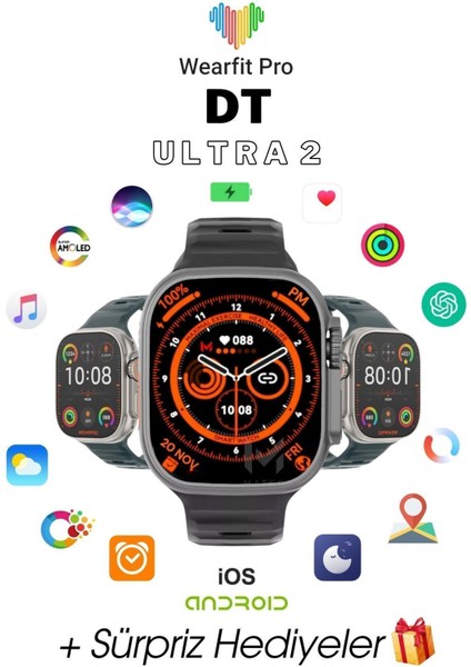 Wearfit Pro Dt Ultra 2 Amoled Ekran 49 mm Akıllı Saat