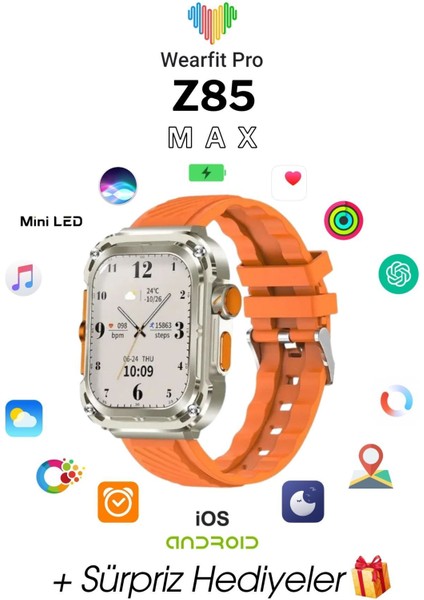 Z85 Max Akıllı Saat 51MM Miniled Ekran Akıllı Kol Saati