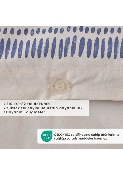 Pamuk Saten Marine King Size Nevresim Seti Mavi (240X220 Cm)