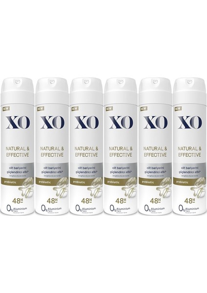 Deodorant 150 ml Kadın Natural & Effective x 6 adet