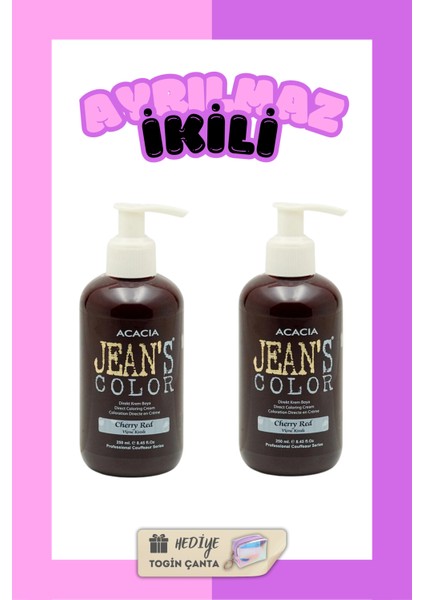 Mor Renkli Saç Boyası 250 Ml X2 Adet Su Bazlı Violet Hair Dye