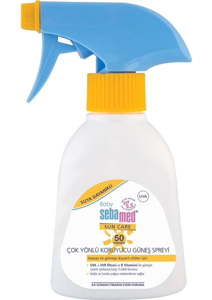 Sun Care Bebek Güneş Losyonu Kremi Sprey 50+ Faktör 200 ml Hassas Ciltler İçin 3'lü Set modelleri