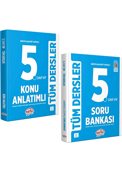 Editör Yayınları 2025 Maarif Modeli 5. Sınıf Tüm Dersler Konu Anlatımlı - Tüm Dersler Soru Bankası 2'li Set