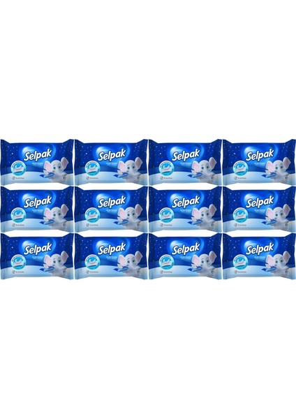 Islak Cep Mendil 10 Yaprak Klasik (12 Li Set)