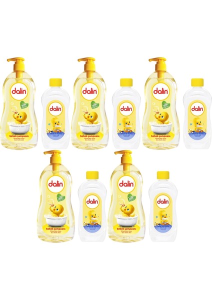 Bebek Şampuanı Klasik 700ML Pompalı + 100ML Bebek Yağı (Rahat ve Mutlu) (5 Li Set)