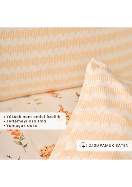 %100 Pamuk Saten Leora King Size Nevresim Seti Somon (240X220 Cm) fırsatları