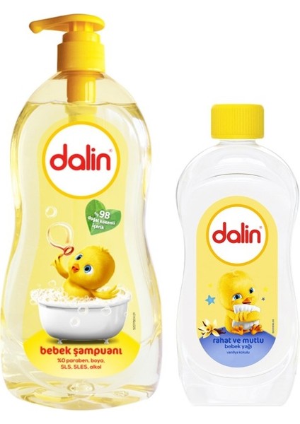 Bebek Şampuanı Klasik 700ML Pompalı + 100ML Bebek Yağı (Rahat ve Mutlu) (2 Li Set)
