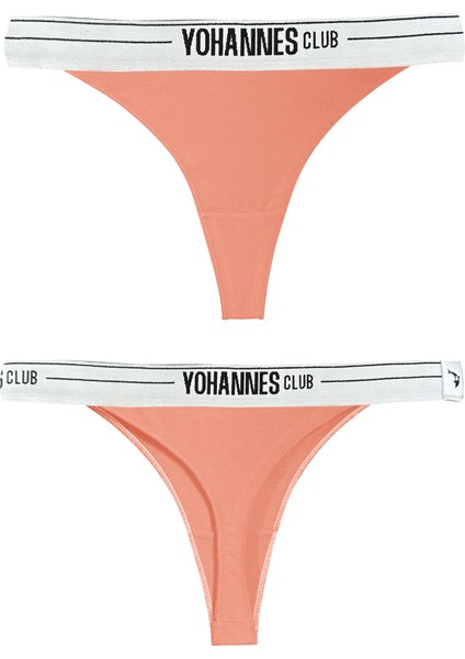 Yohannes Club Yohannesclub, Kadın, Lastik Bantlı Tanga Külot, 3'lü, Somon, Lacivert, Siyah