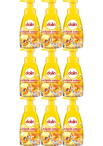 Köpük Sabun 200ML Mango ve Portakal Kokulu Çoçuklarınız Için (9 Lu Set)