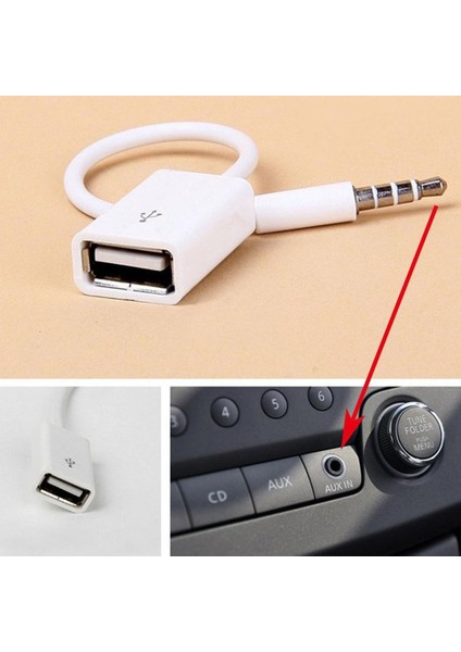 USB To AUX Kablo Stereo Dişi Ses 3.5 mm MP3 Player