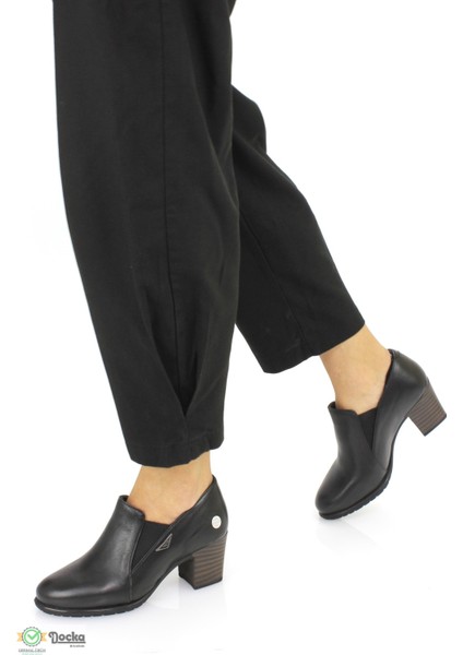 Kadın Deri Ortopedik Kışlık Kalın Topuklu Klasik Ayakkabı M25/KA3125