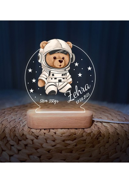 Vera Kids Yeni Doğan ,Hoş Geldin Bebek Ayıcık Gece Lambası, Teddy Bear Kişiye Özel , Çocuk Odası Ayı Teddy Led Lamba Aydınlatması,Kişiye Özel 3 Boyutlu