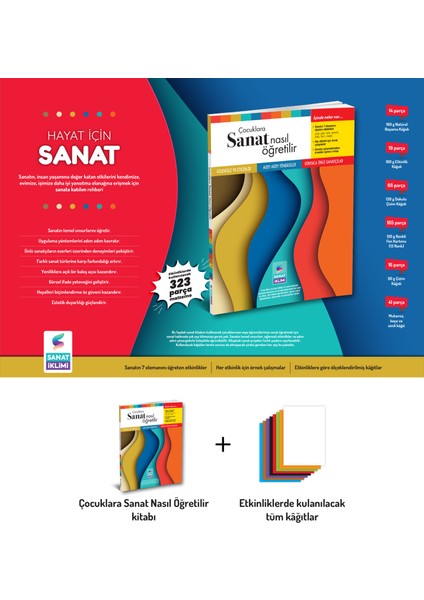 Çocuklara Sanat Nasıl Öğretilir (Kitap + Kâğıtlar) Hayat İçin Sanat Seti