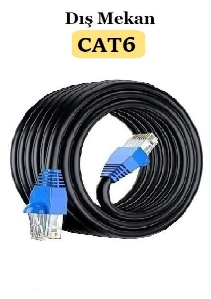 50 Metre Cat6 Dış Mekan Ethernet Internet Kablo EZRJ45 2 Katlı Kablo High Speed