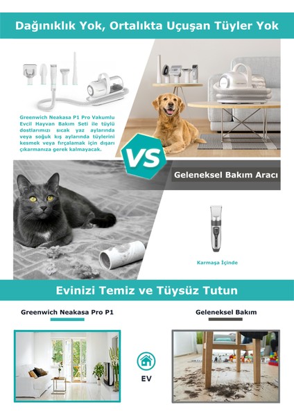 Neakasa P1 Pro Vücut Yüz Göz Kulak Pati Tüy Tıraş Furminator Tarama Toplama Kesme Makinesi Sessiz Tasarım Kedi Köpek