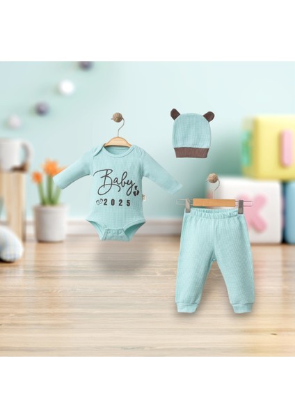 Coşay Bebekız 6-9-12 Ay "baby 2025" Desenli 3'lü Takım