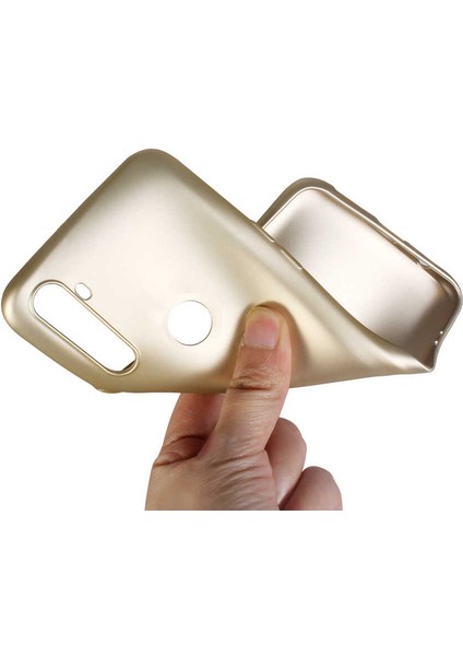 Realme C3 Kılıf Mat Soft Premier Silikon Kapak Gold