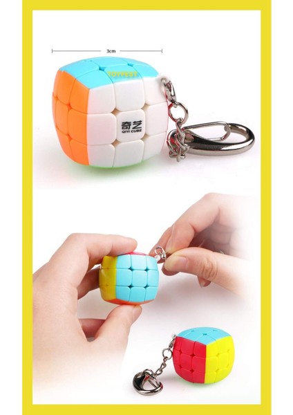 4 Lü Speed Zeka Küpü Akıl Küpü Rübik Küp Seti 3 x 3-2 x 2-3 x 3 Yuvarlak Punta'lı - Kavisli 3 x 3 Anahtar'lık