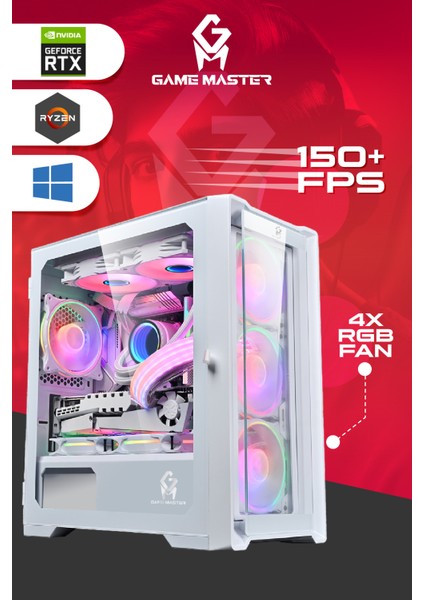 Sirius 3050 Ryzen 5 5600 Cpu 16GB 3200MHZ Ram 512GB Nvme M.2 SSD RTX3050 6gb Ekran Kartı Oyuncu Bilgisayarı Gaming Pc
