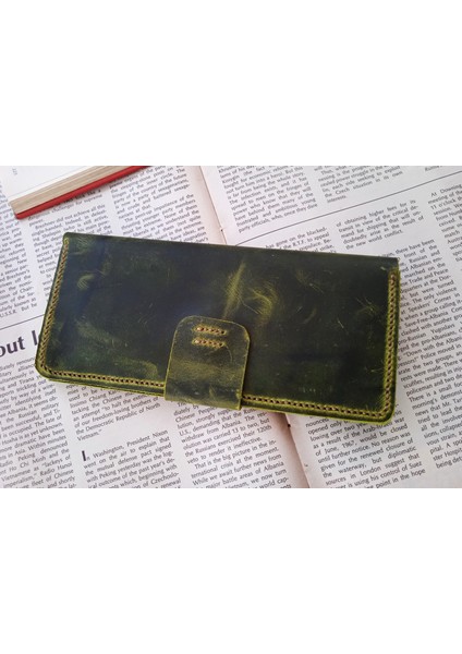 Kesimden Dikime Tamamen El Emeği Gerçek Deri Cüzdan 12 Kart 2 Banknot Alanı (19.4cm*8,5cm) 21C2