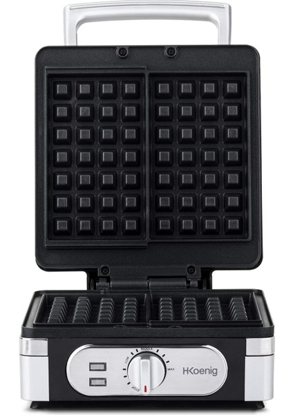 H.koenig GFX320 Waffle Makinesi, 1400 W, 2 Waffle, 15 x 10 Cm, Gri