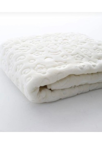 Kabartmalı Peluş Bebek Battaniyesi Ekru fiyatları