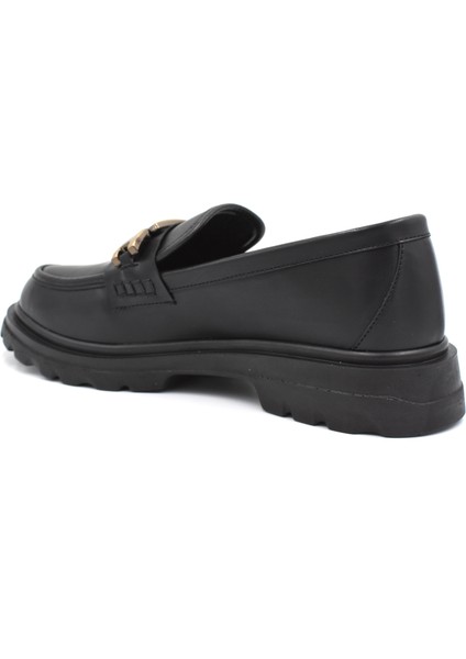 (Park Moda) Toka Detaylı Poli Hafif Taban Günlük Kadın Loafer Ayakkabı Siyah modelleri